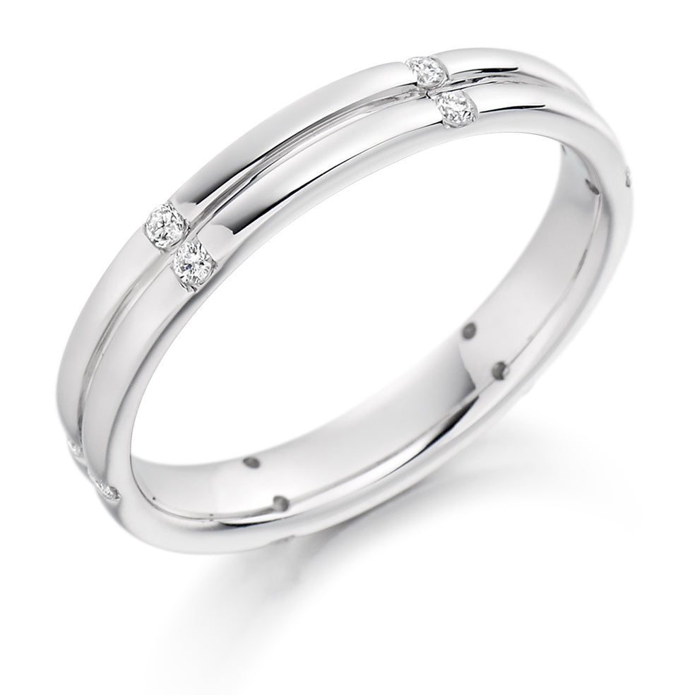 Flush-Set Diamond Full Eternity Ring, 0.13ct in White Gold