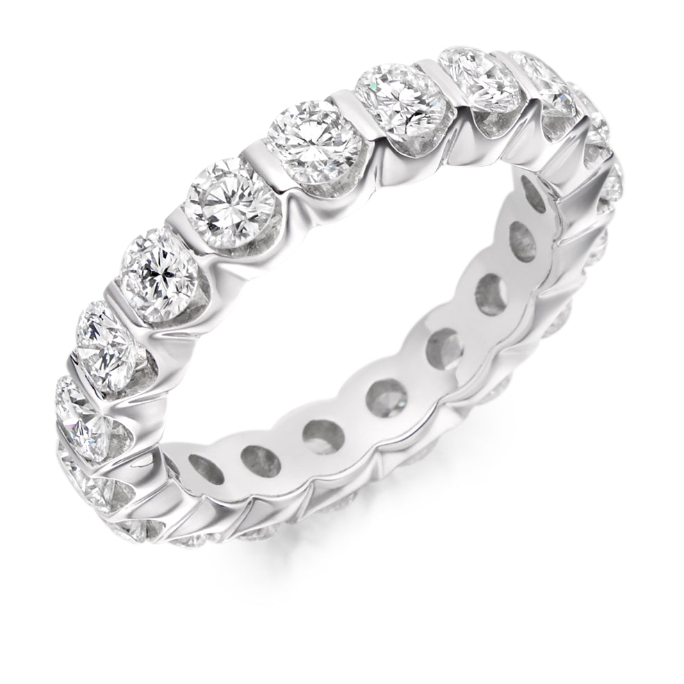 Bar-Set Full Eternity Ring, 2.0ct total (FET1398) in White Gold