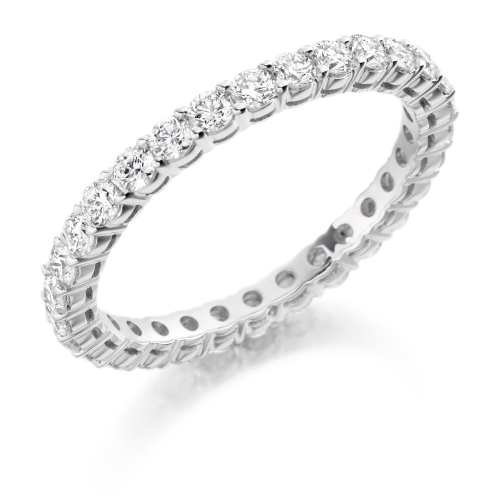 Claw-Set Diamond Full Eternity Ring D, 1.0ct in White Gold
