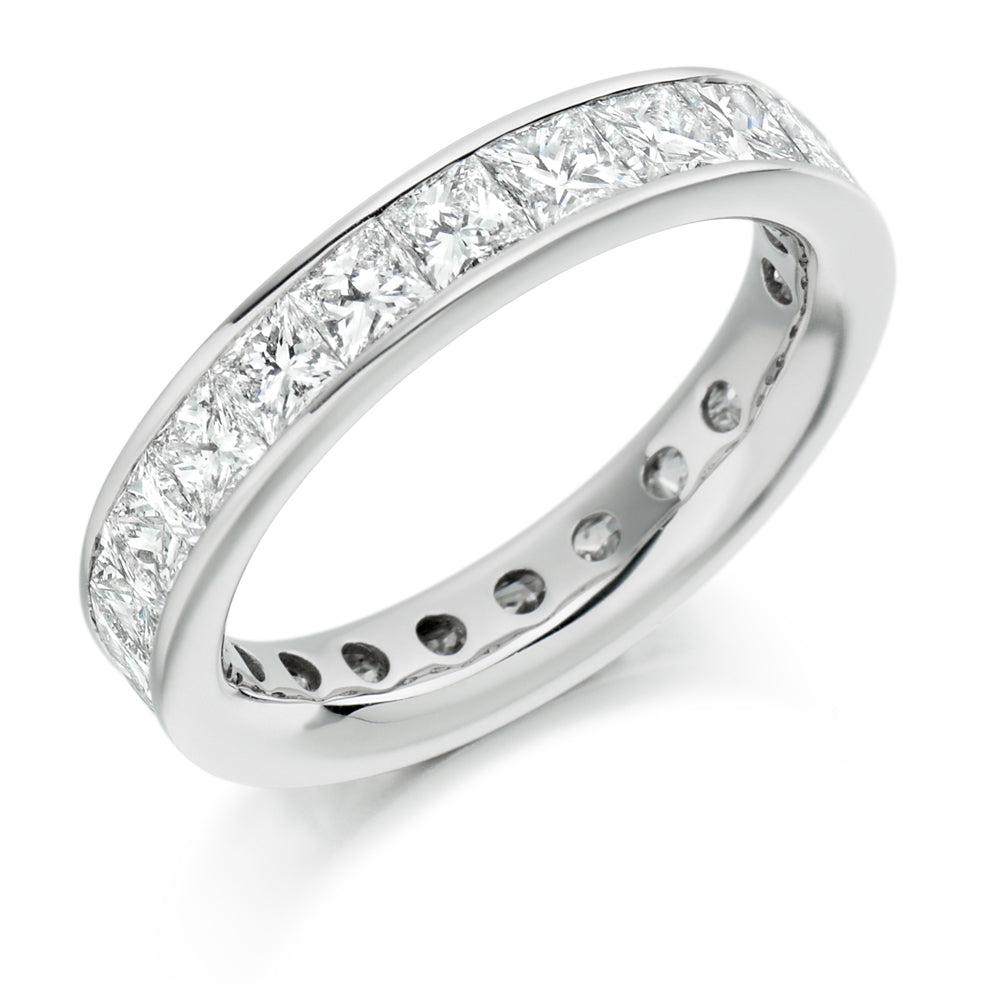 Channel-Set Diamond Full Eternity Ring, 4.0ct in White Gold