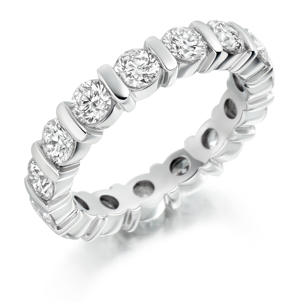 Bar-Set Full Eternity Ring, 3.0ct total (FET1531) in White Gold