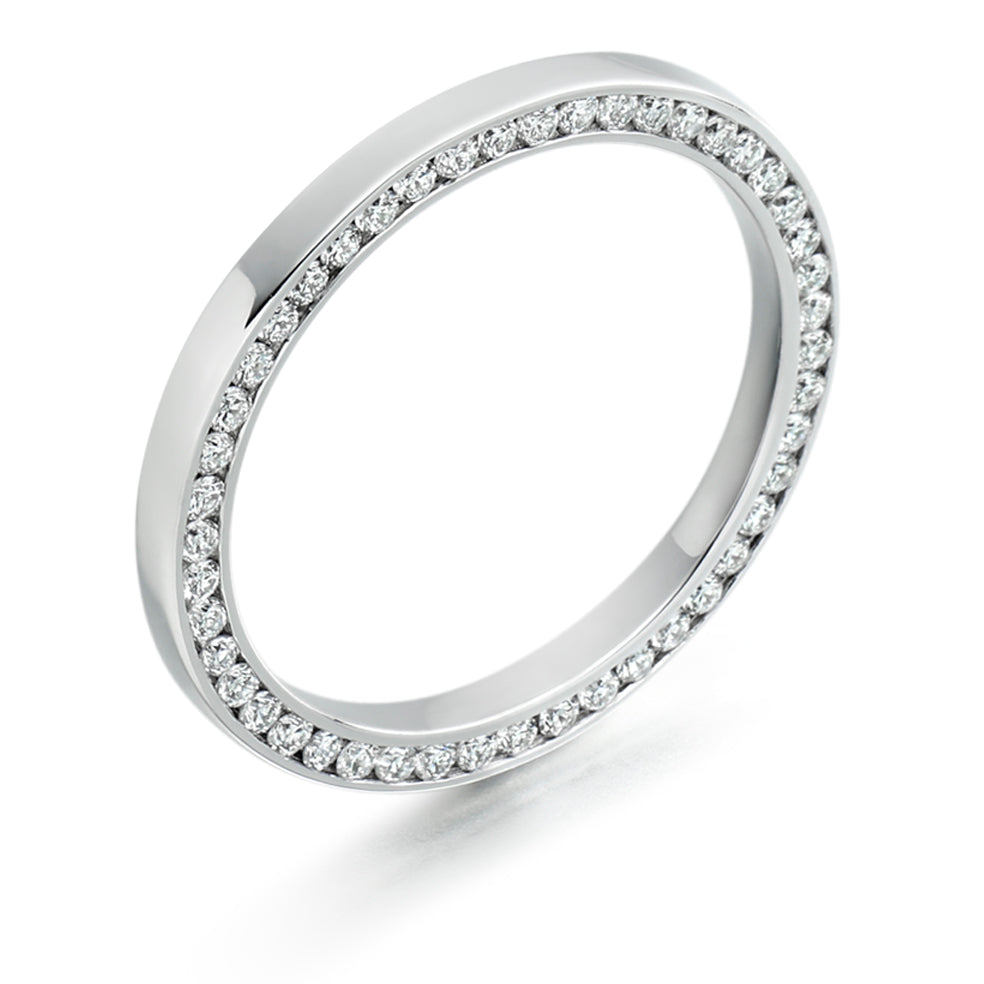 Channel-Set Diamond Full Eternity Ring B, 0.4ct in White Gold