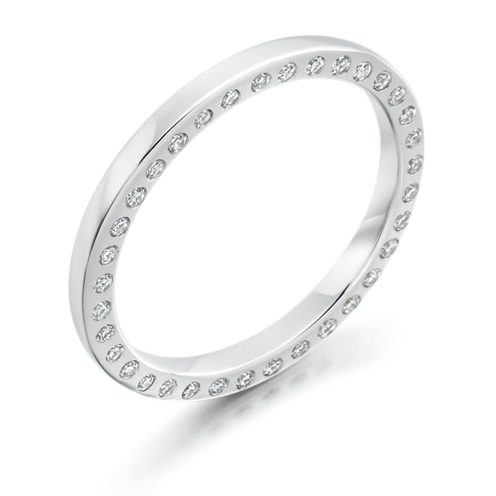 Flush-Set Diamond Full Eternity Ring, 0.3ct in White Gold