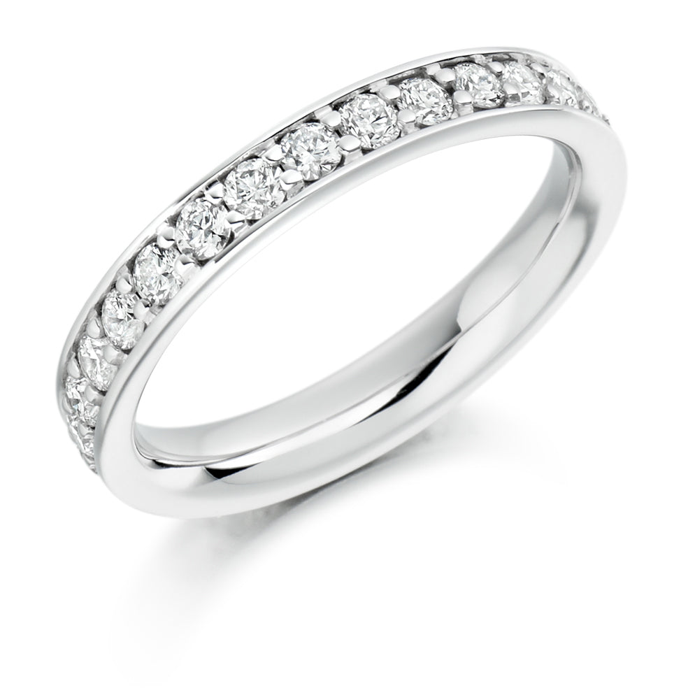 Grain-Set Diamond Full Eternity Ring with Right-Hand B, 1.0ct in White Gold