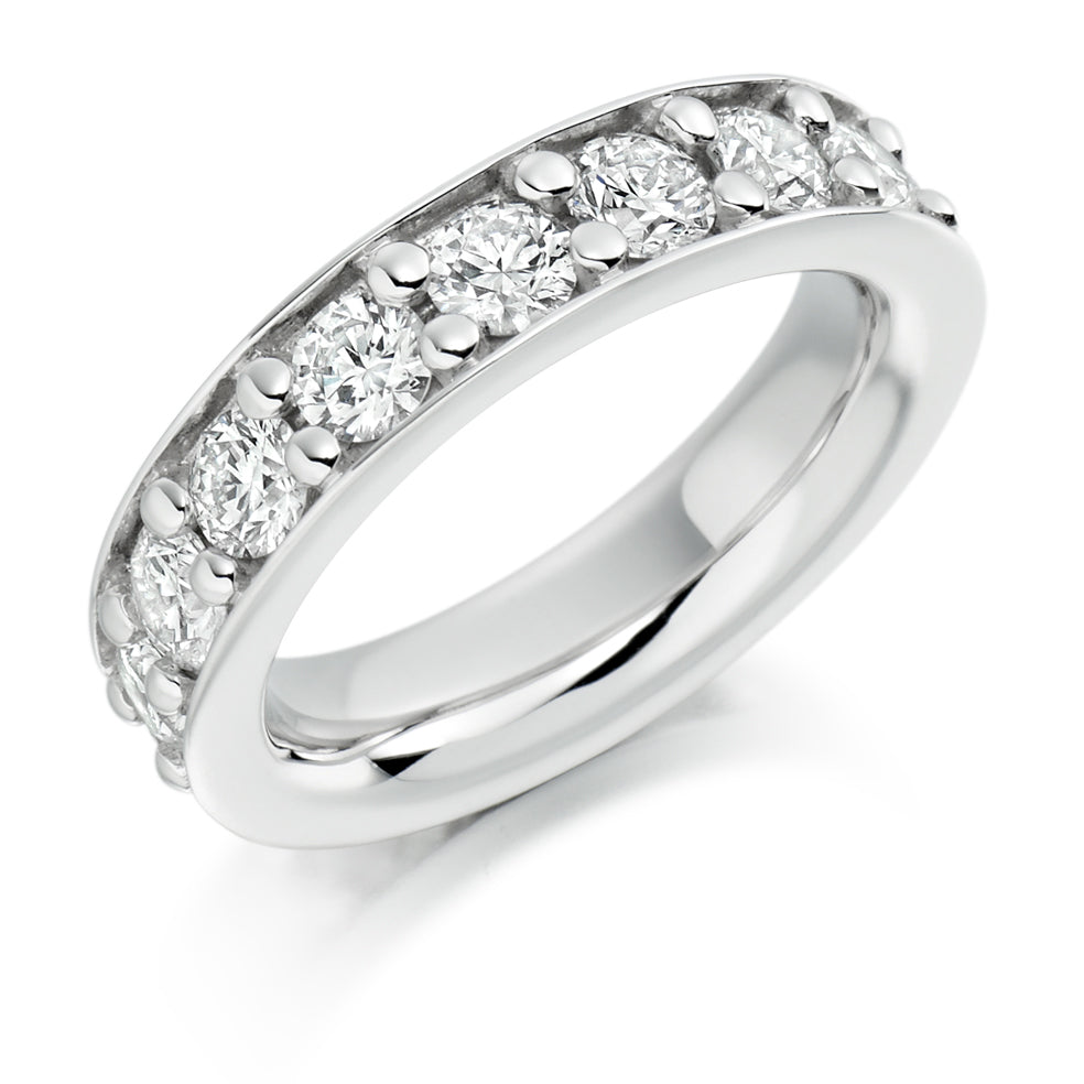 Grain-Set Diamond Full Eternity Ring, 3.0ct in White Gold
