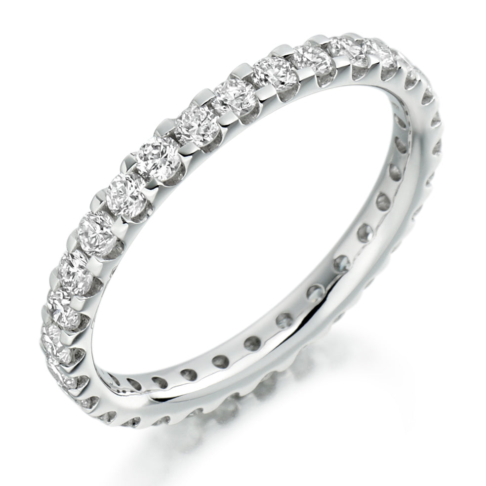 Micro-Claw Diamond Full Eternity Ring B, 1.0ct in White Gold