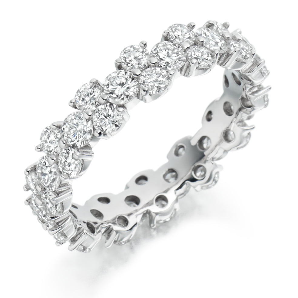 Claw-Set Full Eternity Ring, 2.5ct total in White Gold