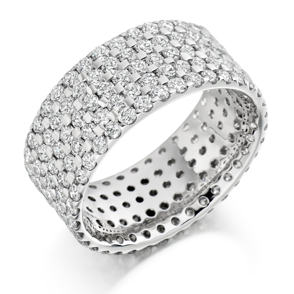 Micro-Pavé Diamond Full Eternity Ring, 4.0ct in White Gold