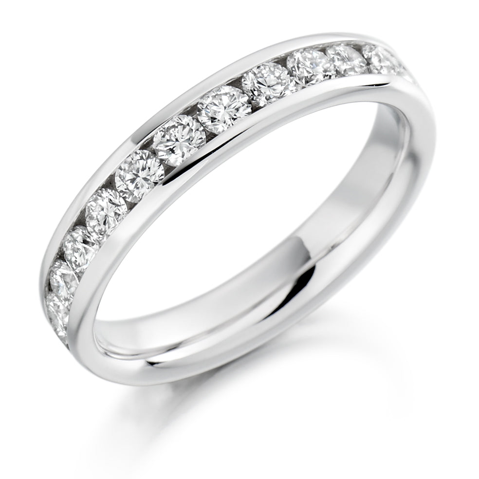 Channel-Set Diamond Full Eternity Ring, 1.55ct in White Gold
