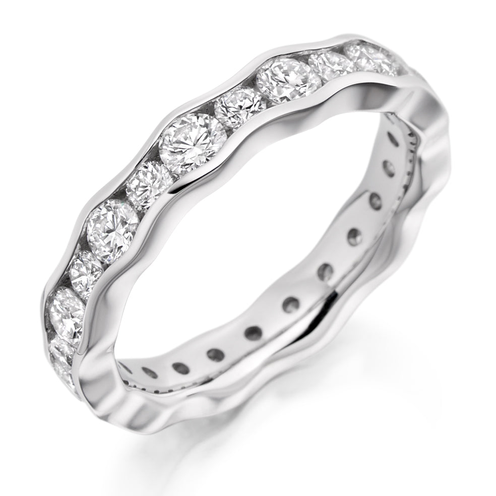 Channel-Set Diamond Full Eternity Ring, 1.9ct in White Gold