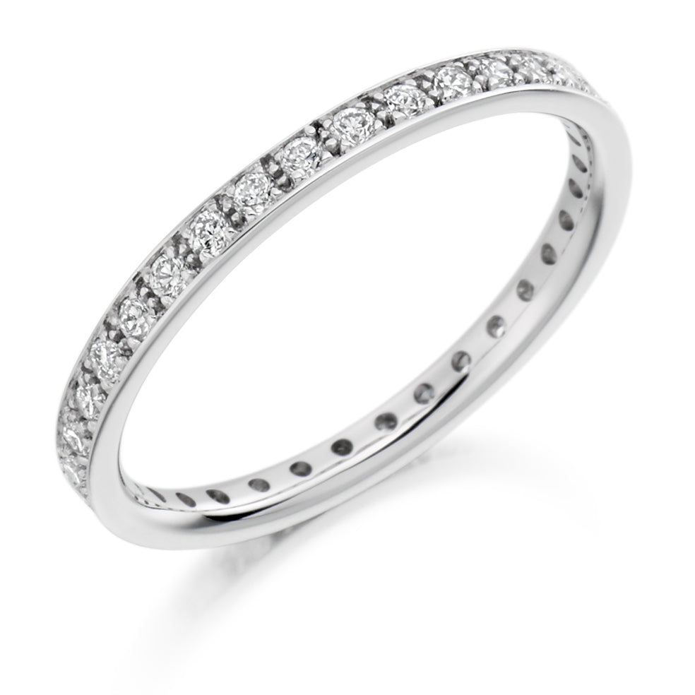 Grain-Set Diamond Full Eternity Ring, 0.4ct in White Gold