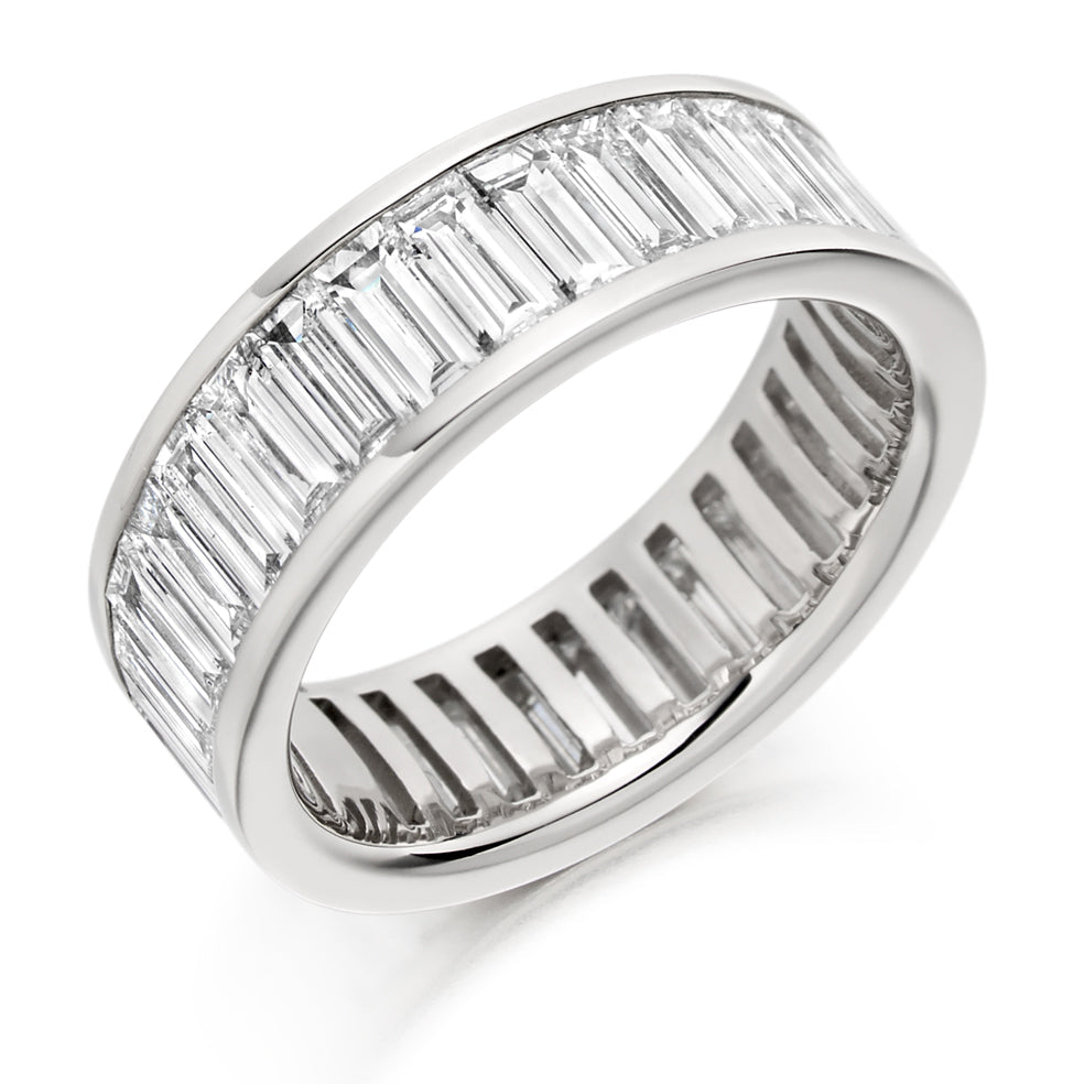 Channel-Set Diamond Full Eternity Ring, 4.5ct in White Gold
