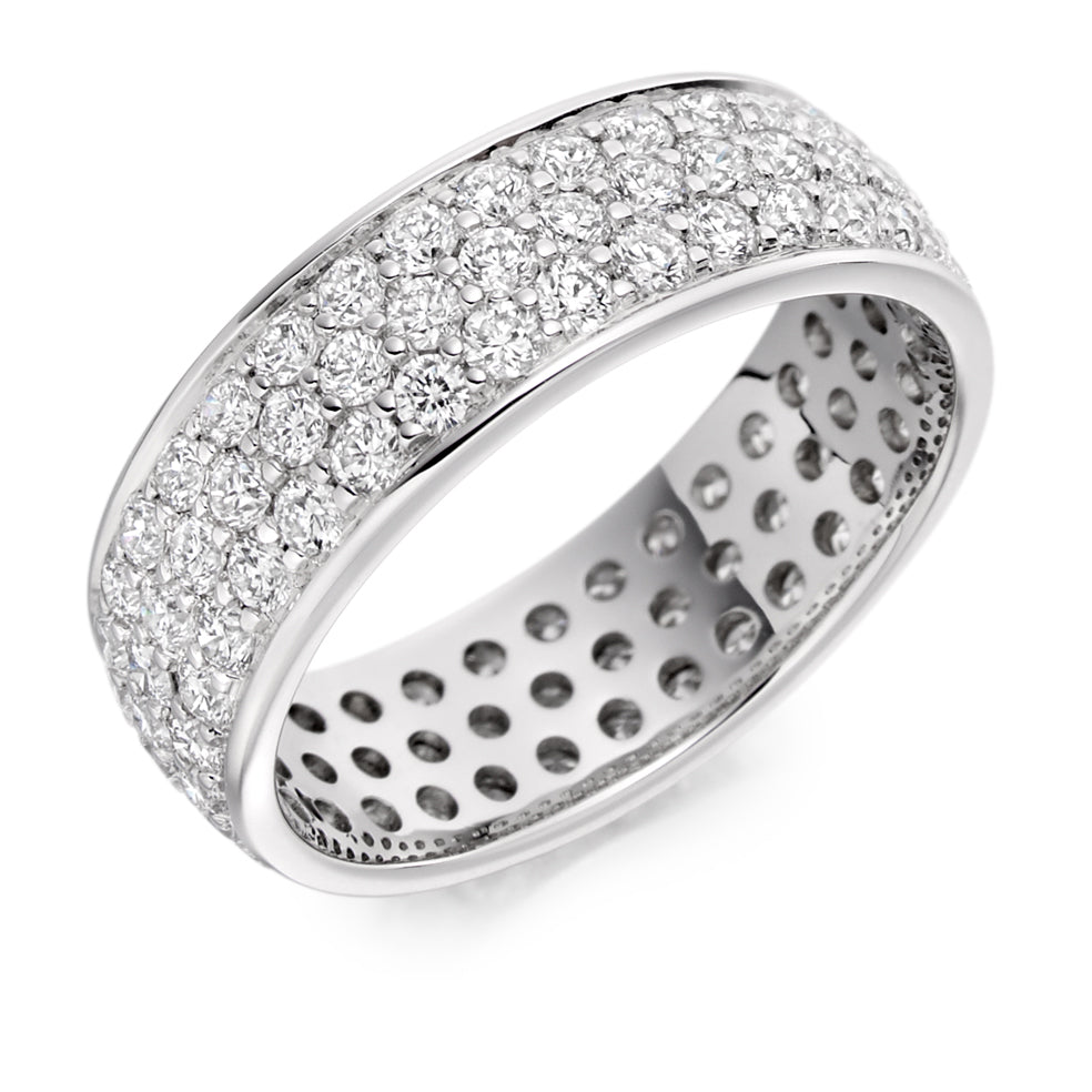 Pavé Diamond Full Eternity Ring, 2.0ct in White Gold