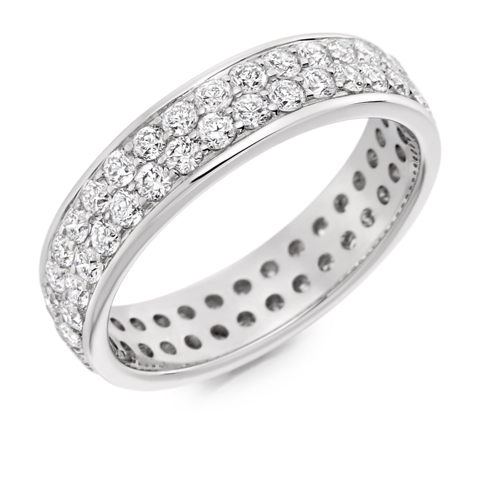 Pavé Diamond Full Eternity Ring with Right-Hand, 1.5ct in White Gold