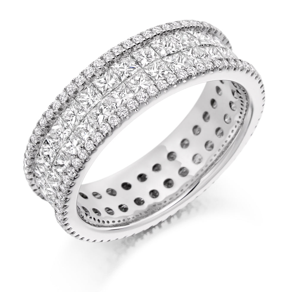 Pavé-Set Full Eternity Ring, 3.2ct total in White Gold