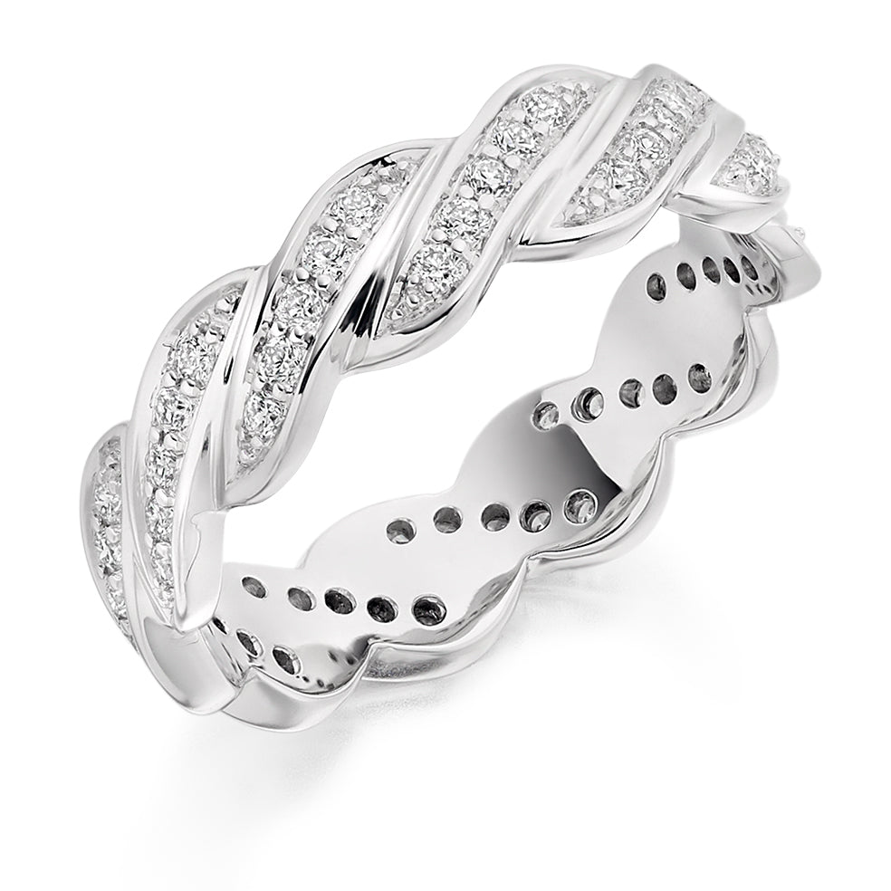 Grain-Set Full Eternity Ring, 0.45ct total (FET1807) in White Gold