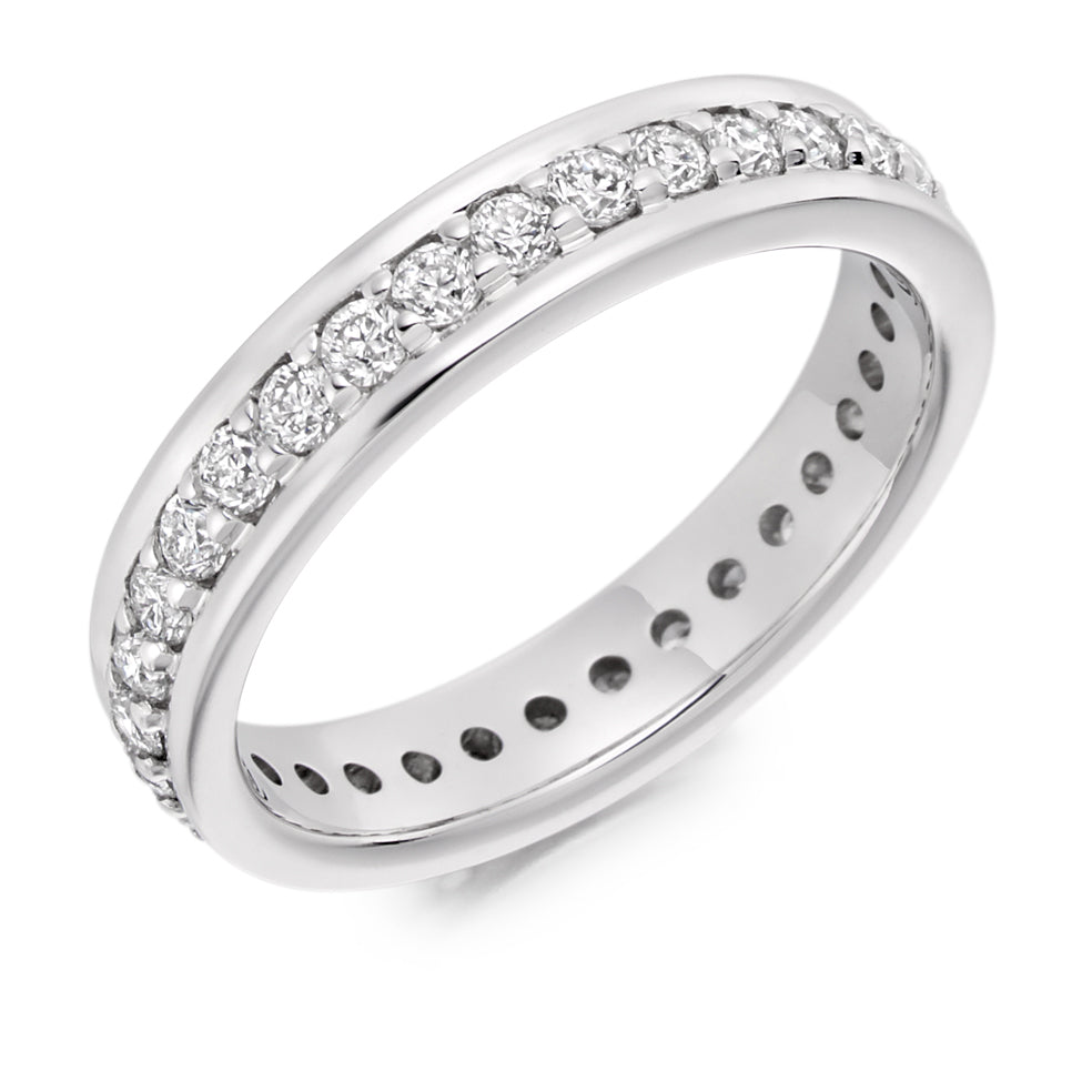 Grain-Set Diamond Full Eternity Ring, 1.0ct in White Gold