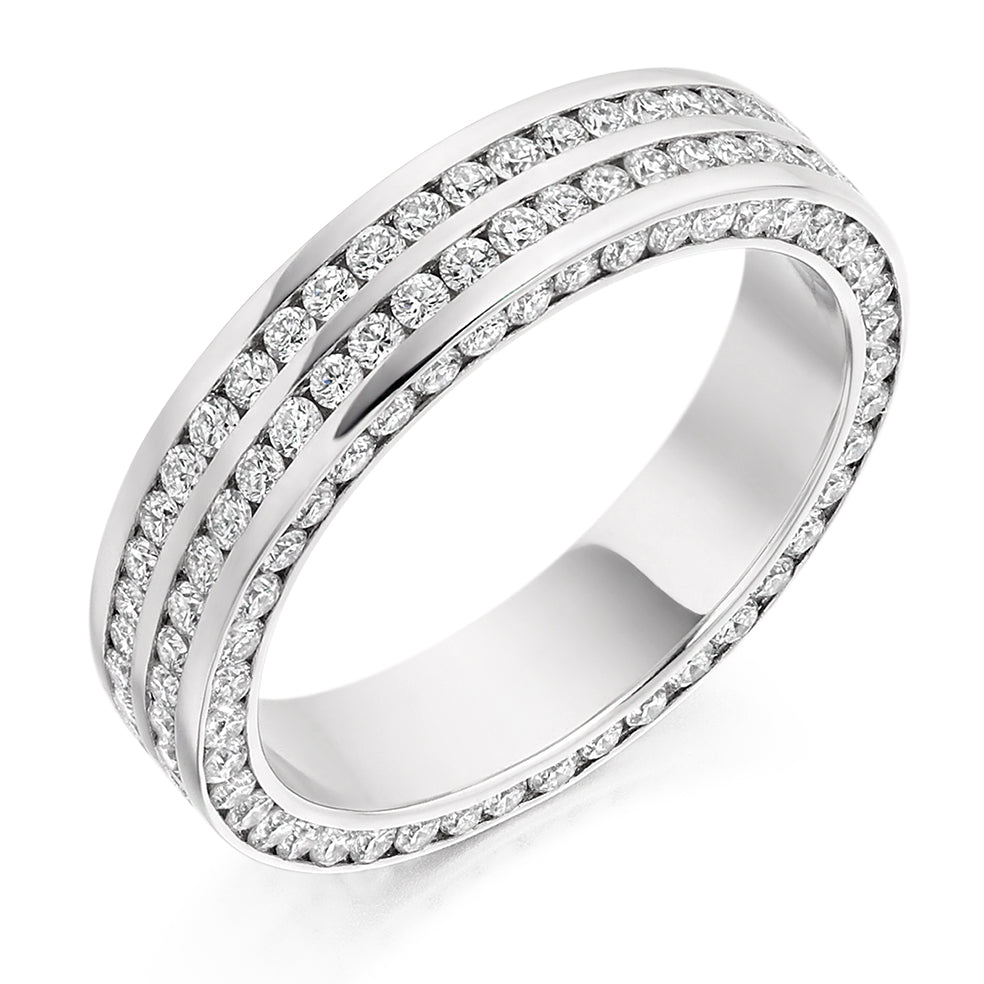 Channel-Set Full Eternity Ring, 1.25ct total (FET1828) in White Gold