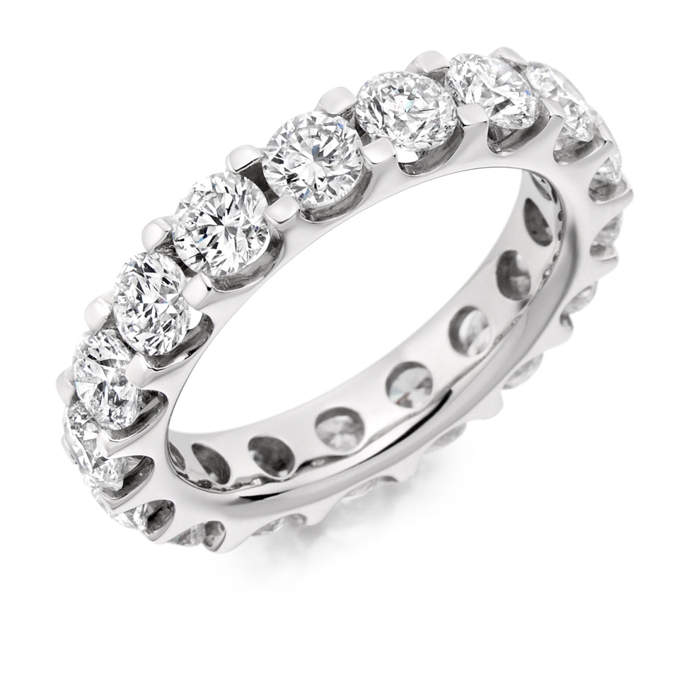 Micro-Claw Diamond Full Eternity Ring, 4.0ct in White Gold