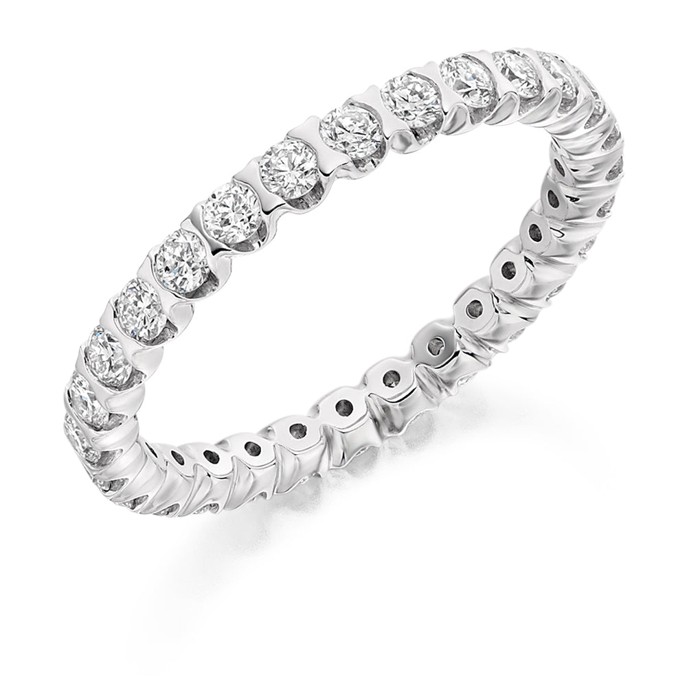 Bar-Set Diamond Full Eternity Ring, 1.0ct in White Gold