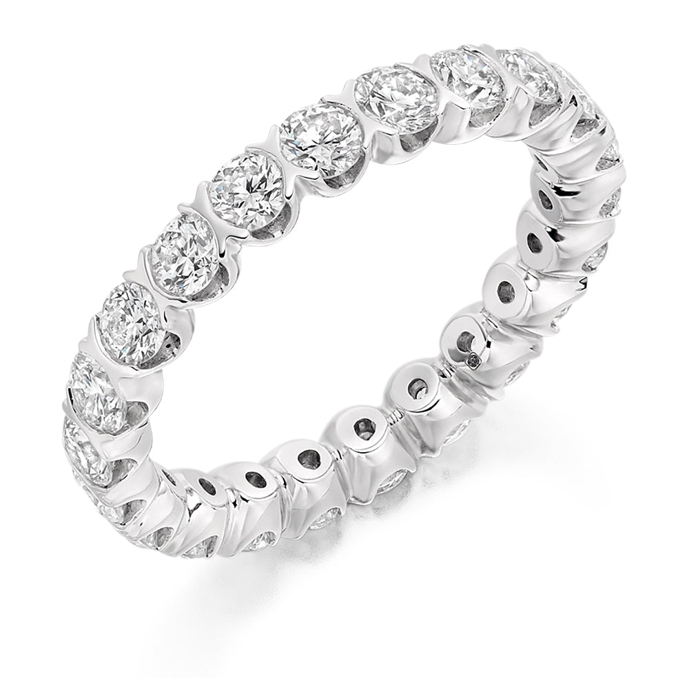 Bar-Set Diamond Full Eternity Ring, 2.0ct in White Gold