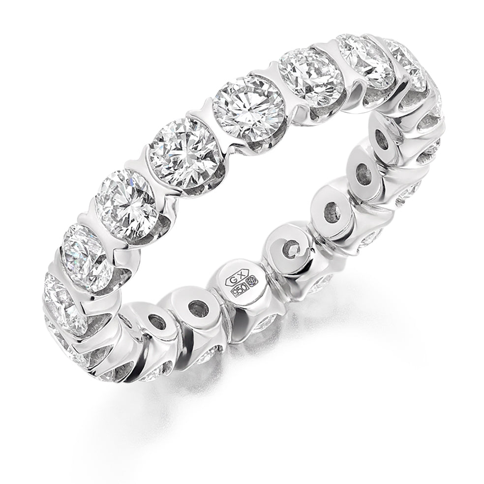 Bar-Set Diamond Full Eternity Ring, 3.05ct in White Gold