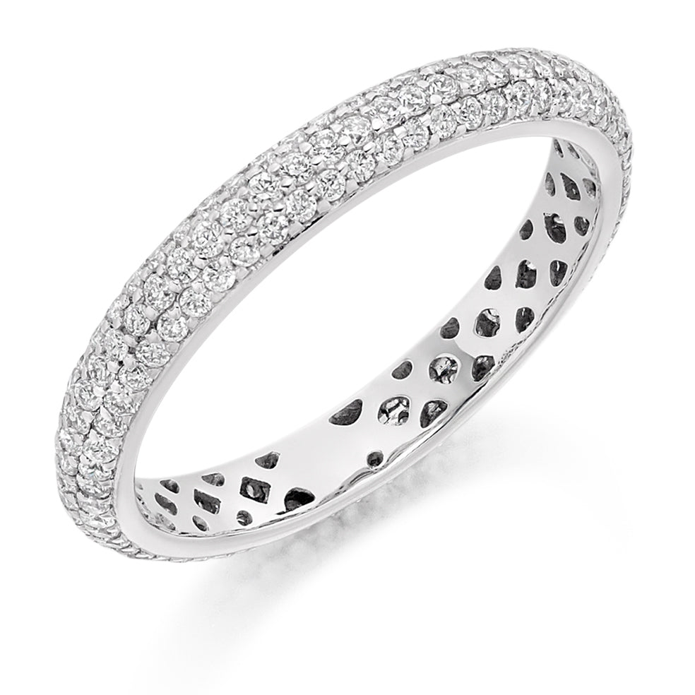 Pavé Diamond Full Eternity Ring, 0.9ct in White Gold