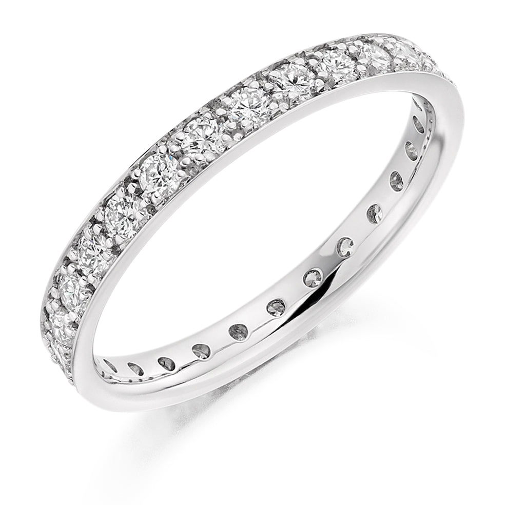 Grain-Set Diamond Full Eternity Ring, 0.8ct in White Gold