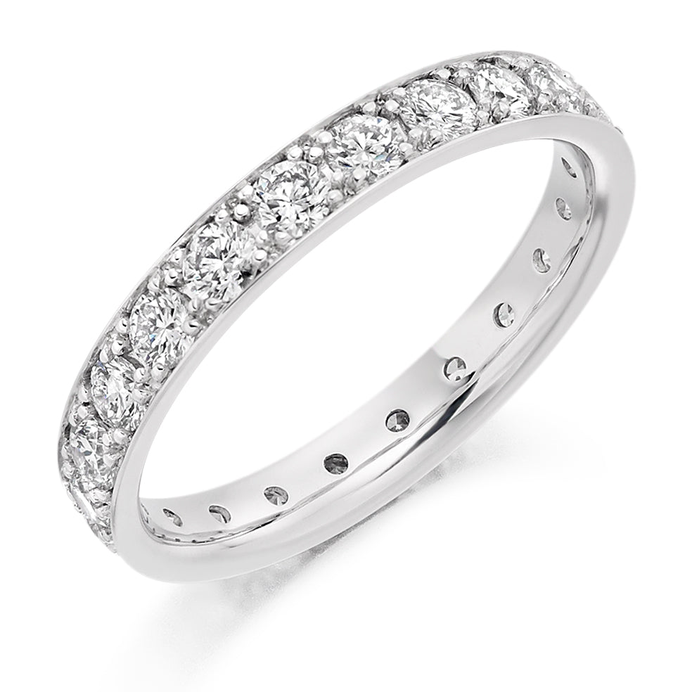 Grain-Set Diamond Full Eternity Ring, 1.2ct in White Gold