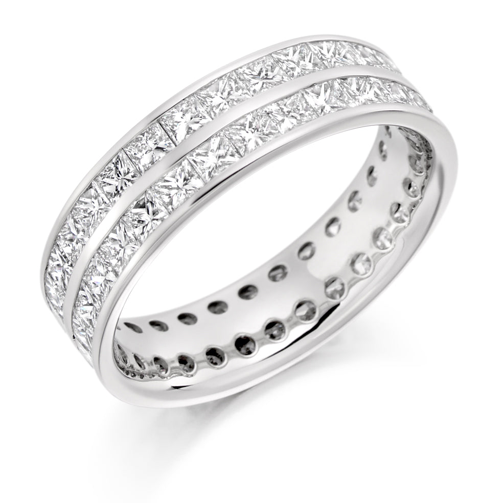 Channel-Set Full Eternity Ring, 3.1ct total in White Gold
