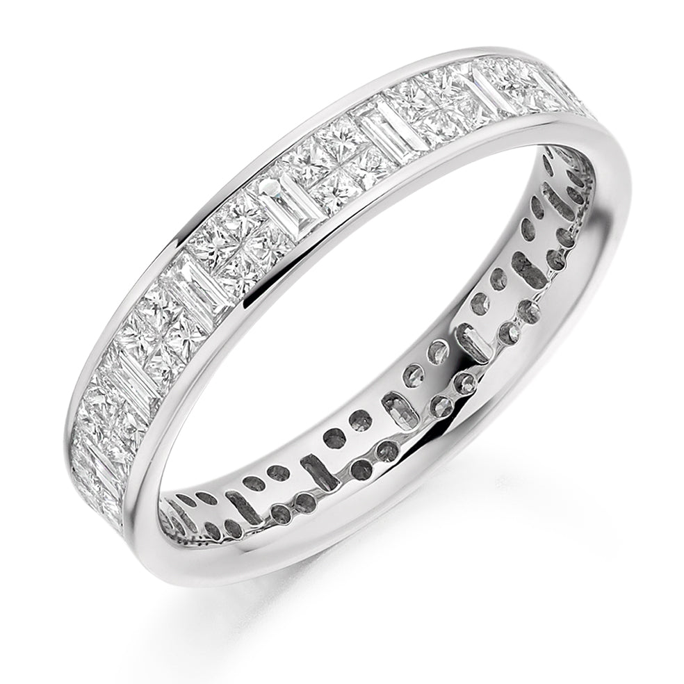 Invisible-Set Channel Full Eternity Ring, 1.35ct total in White Gold