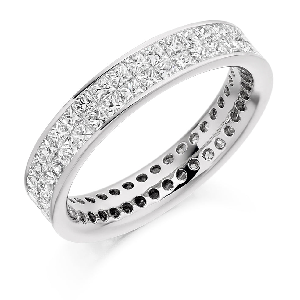 Invisible-Set Channel Full Eternity Ring, 2.1ct total in White Gold
