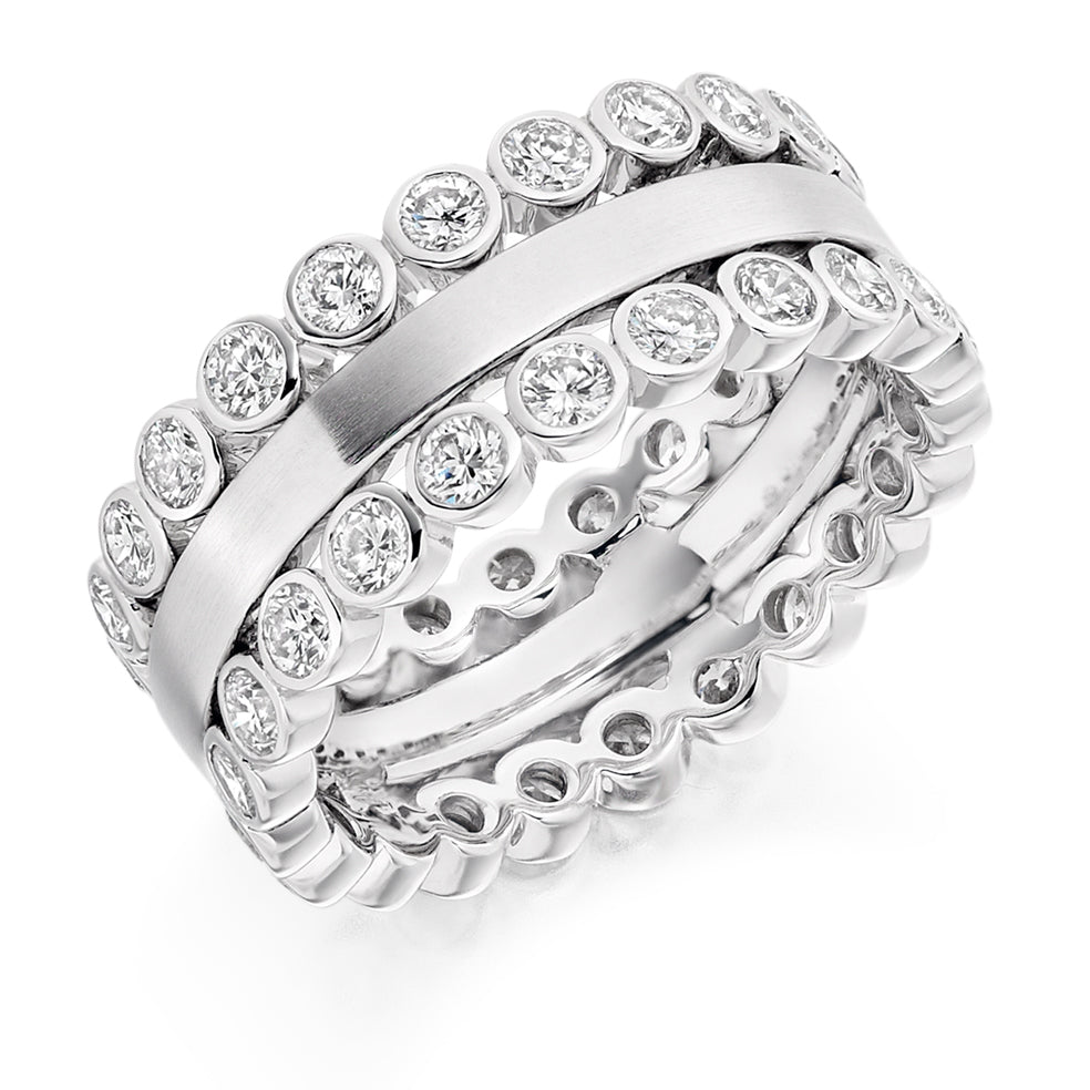 Rubover Full Eternity Ring, 1.75ct total in White Gold