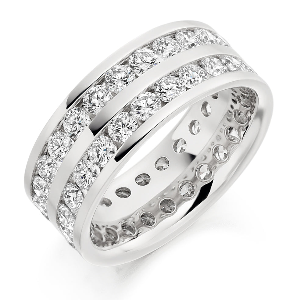 Channel-Set Full Eternity Ring, 3.15ct total in White Gold