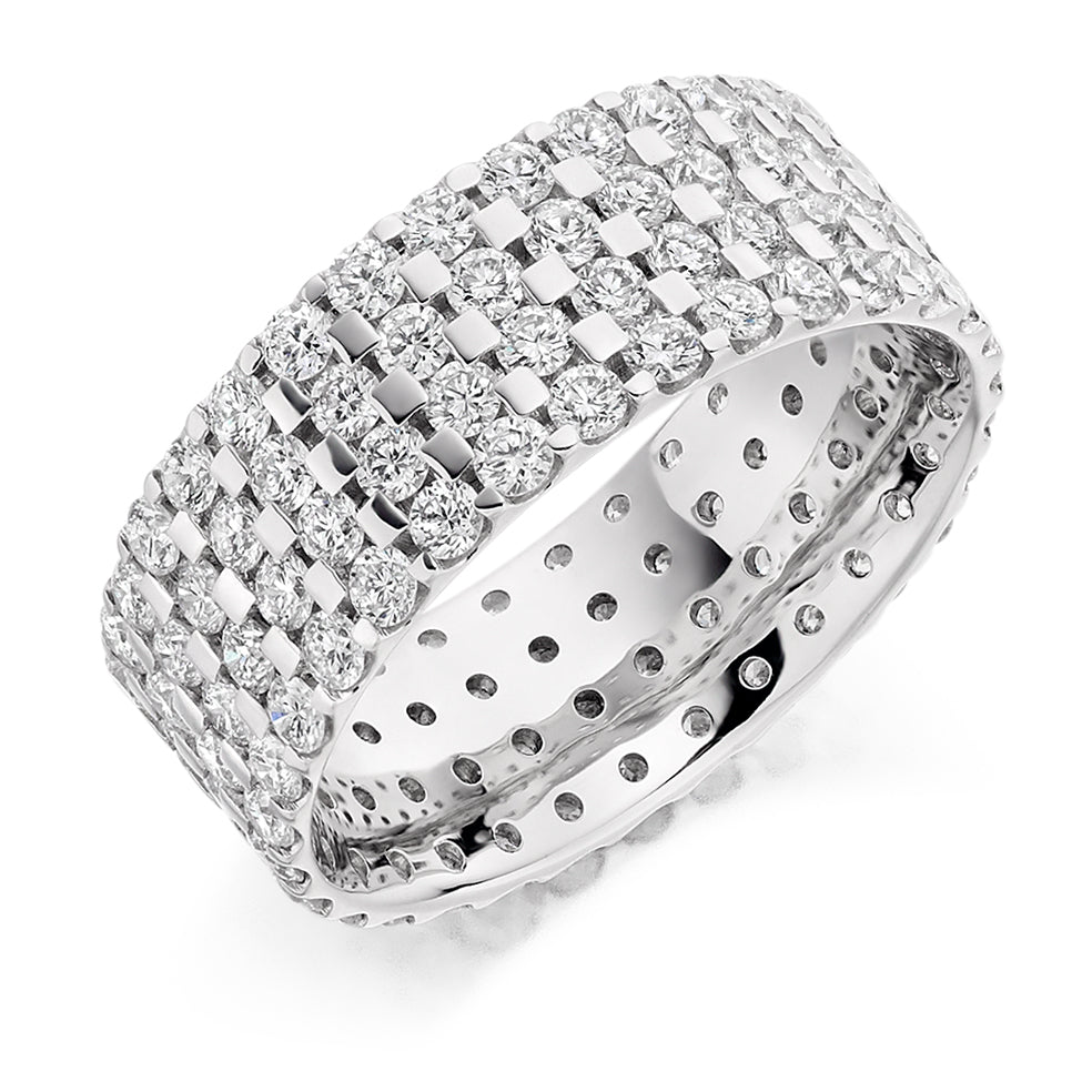 Micro-Pavé Diamond Full Eternity Ring, 2.7ct in White Gold