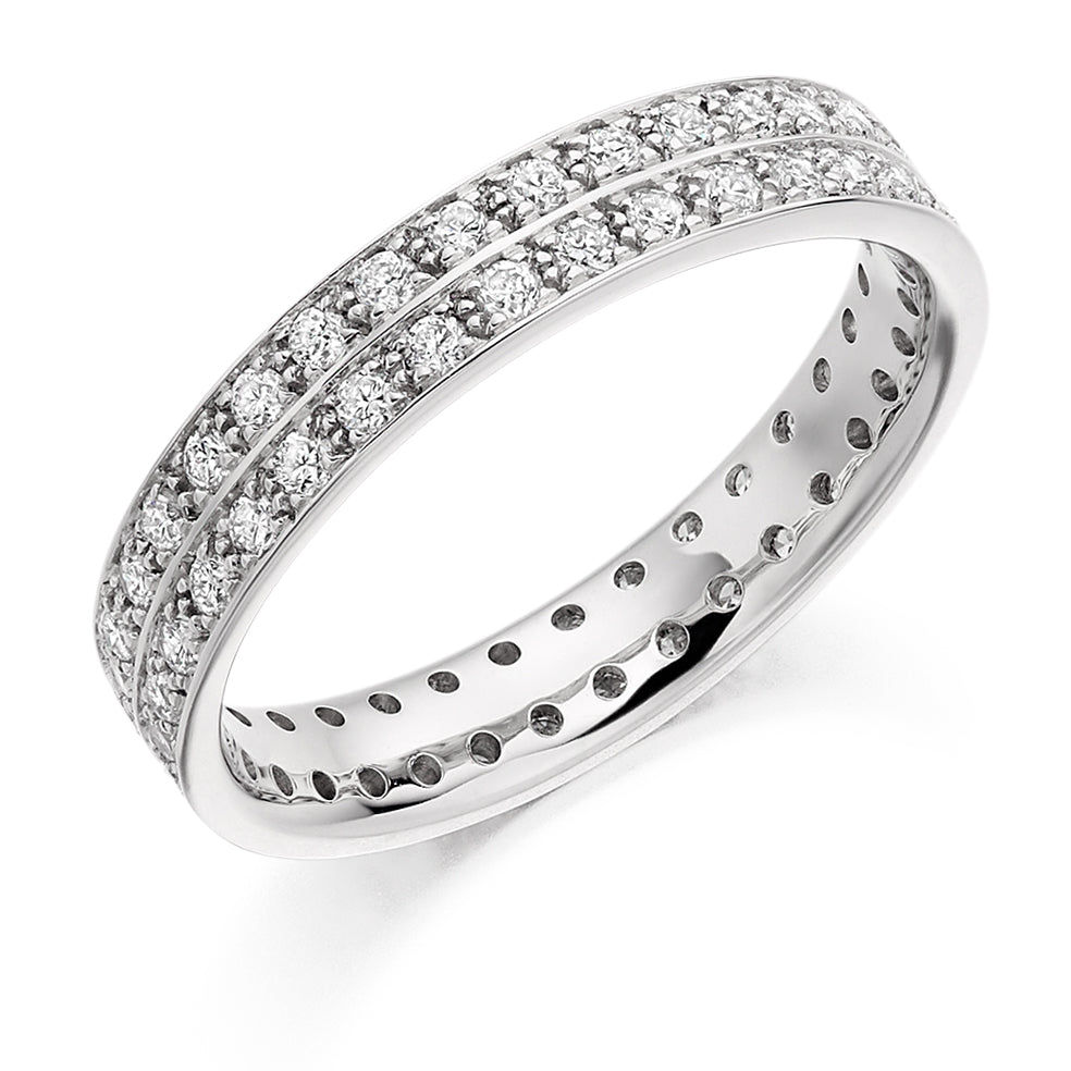 Grain-Set Full Eternity Ring, 0.8ct total in White Gold