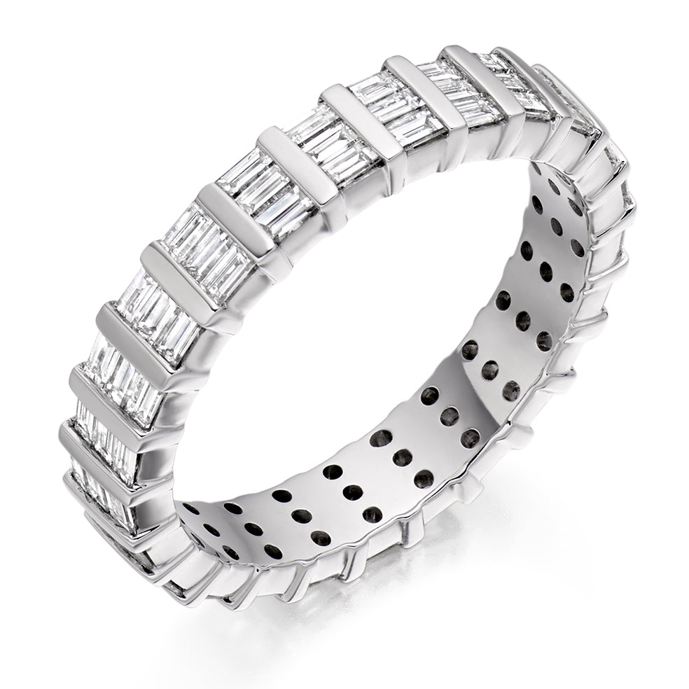 Bar-Set Full Eternity Ring, 1.15ct total in White Gold