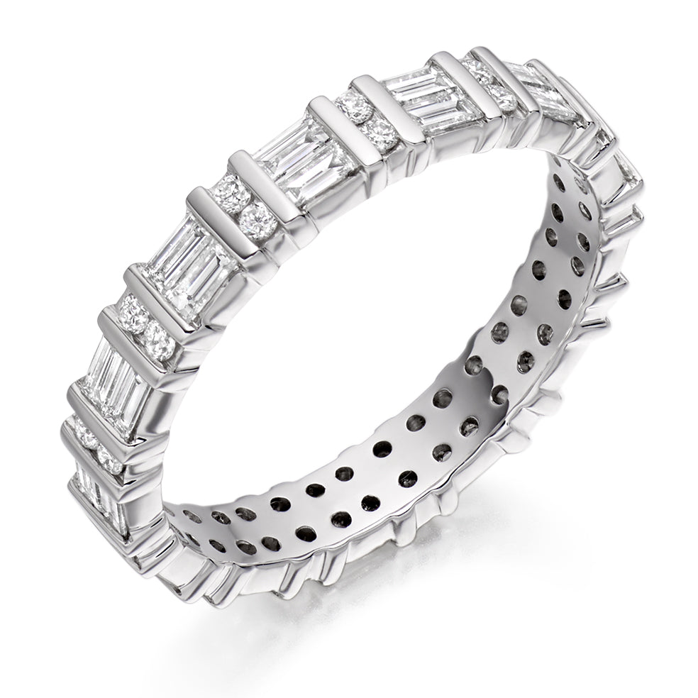 Bar-Set Full Eternity Ring, 1.0ct total (FET2043) in White Gold