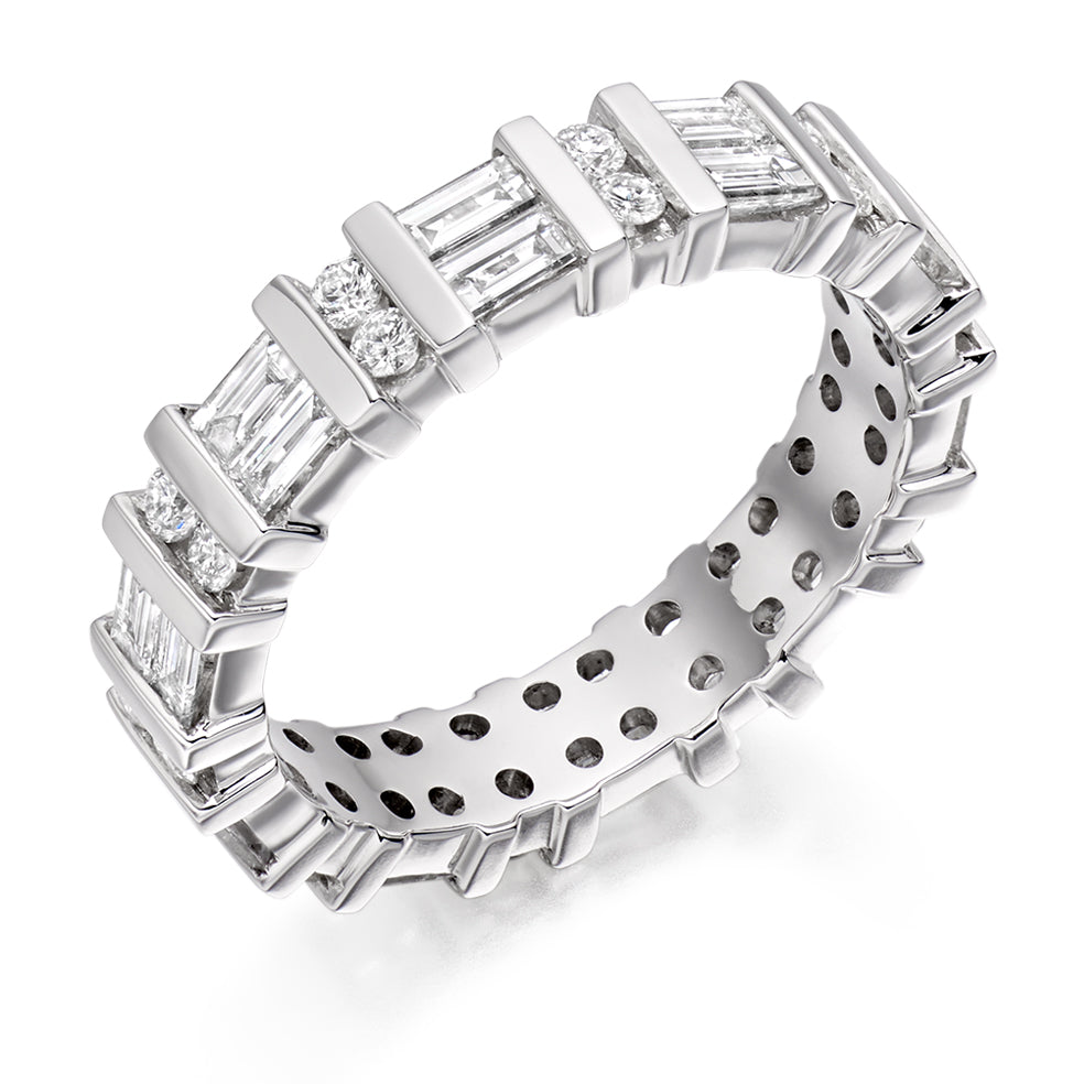 Bar-Set Full Eternity Ring, 2.0ct total (FET2044) in White Gold