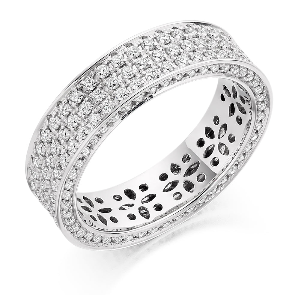 Pavé Diamond Full Eternity Ring, 1.5ct in White Gold