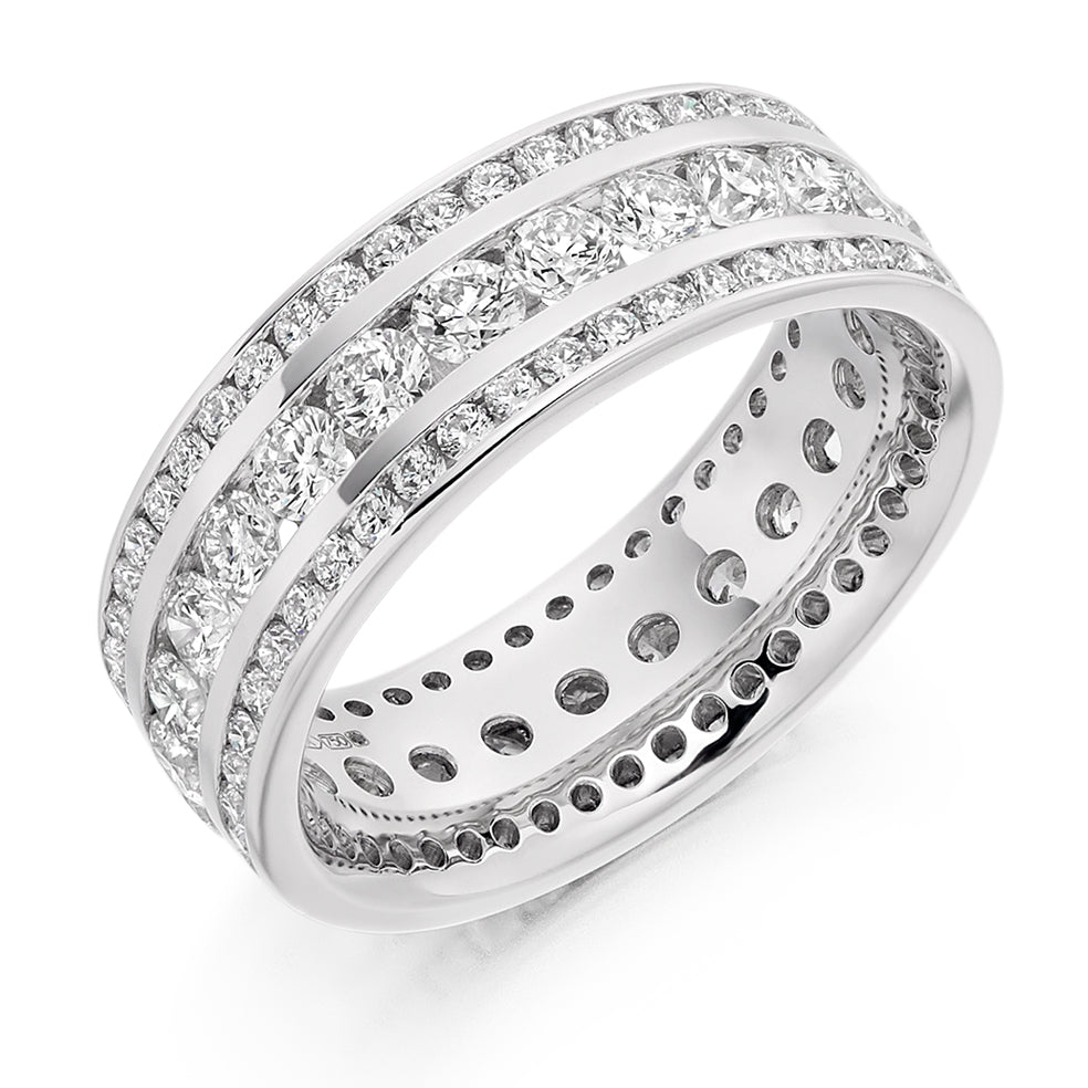 Channel-Set Full Eternity Ring, 2.6ct total in White Gold