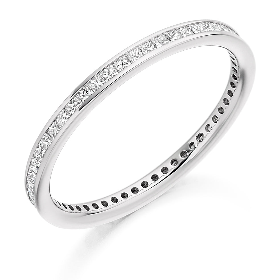 Channel-Set Diamond Full Eternity Ring F, 0.5ct in White Gold