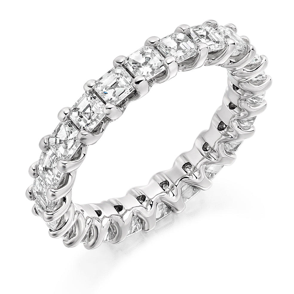 Claw-Set Diamond Full Eternity Ring D, 3.0ct in White Gold