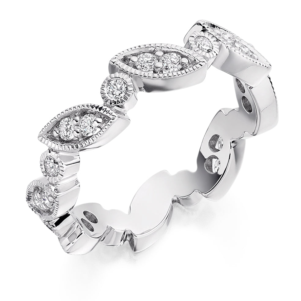 Rubover Full Eternity Ring, 0.5ct total (FET2118) in White Gold