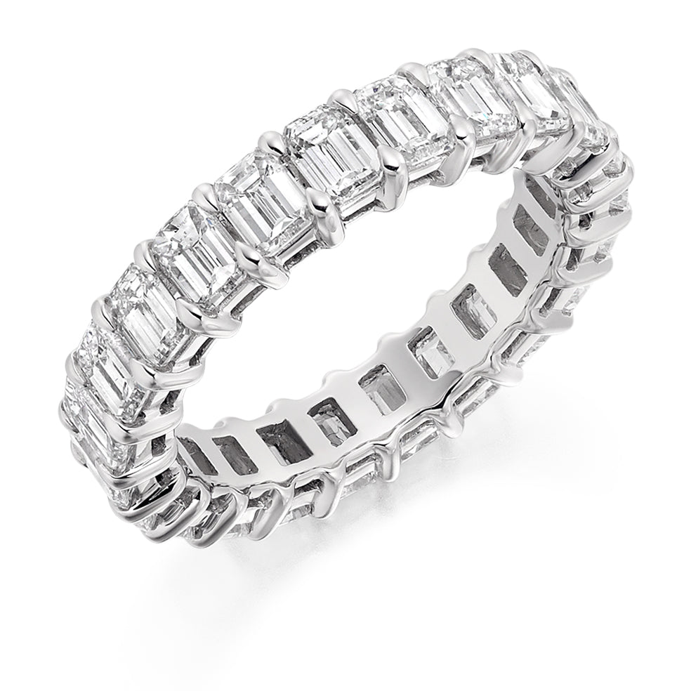 Claw-Set Diamond Full Eternity Ring, 4.3ct in White Gold