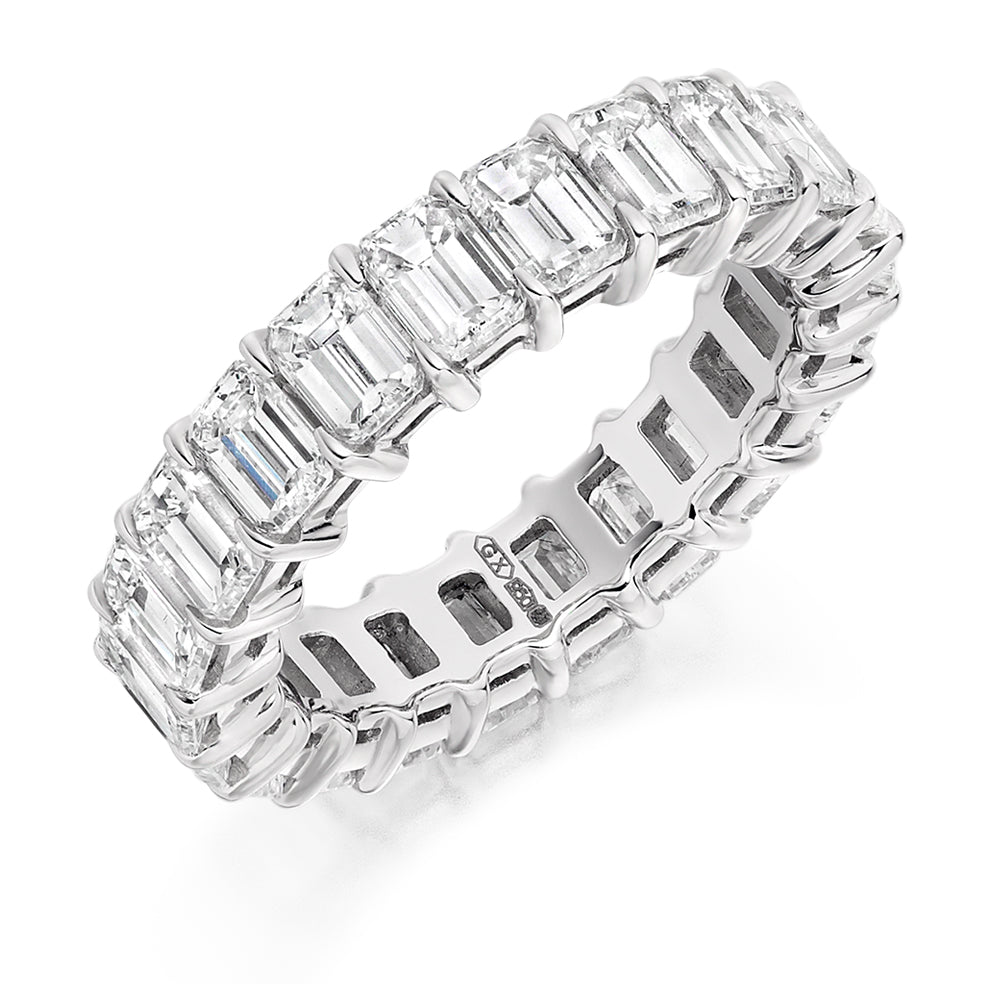 Claw-Set Diamond Full Eternity Ring, 6.5ct in White Gold