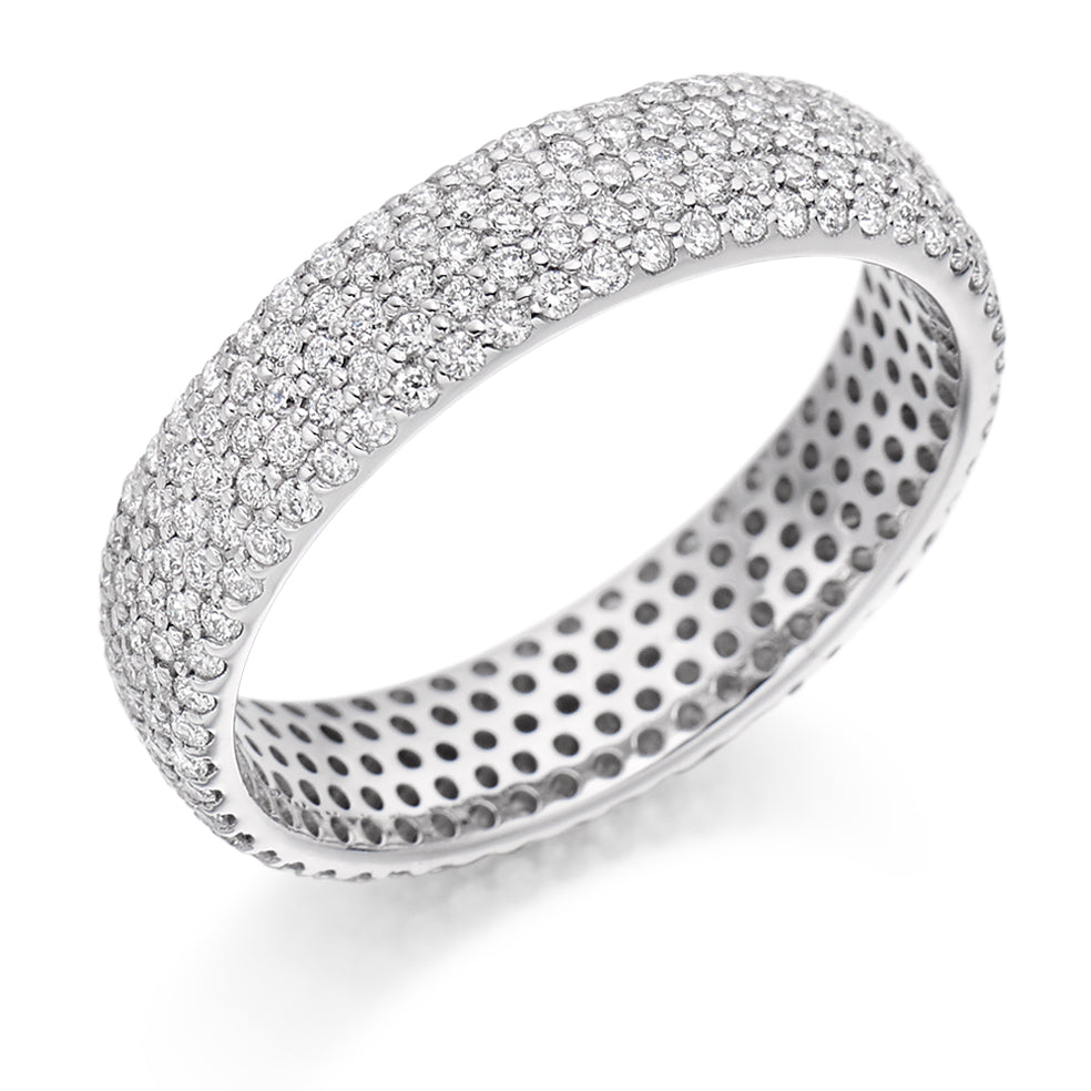 Pavé Diamond Full Eternity Ring, 1.0ct in White Gold