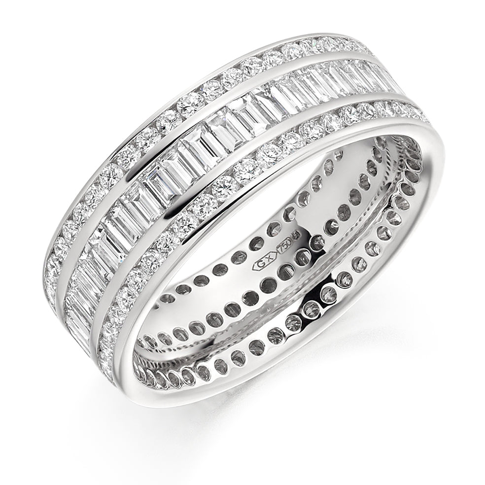 Channel-Set Full Eternity Ring, 2.4ct total in White Gold