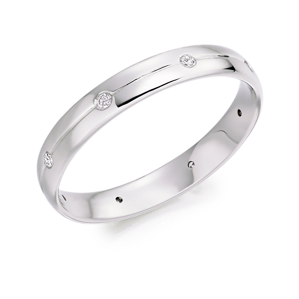 Flush-Set Diamond Full Eternity Ring, 0.09ct in White Gold