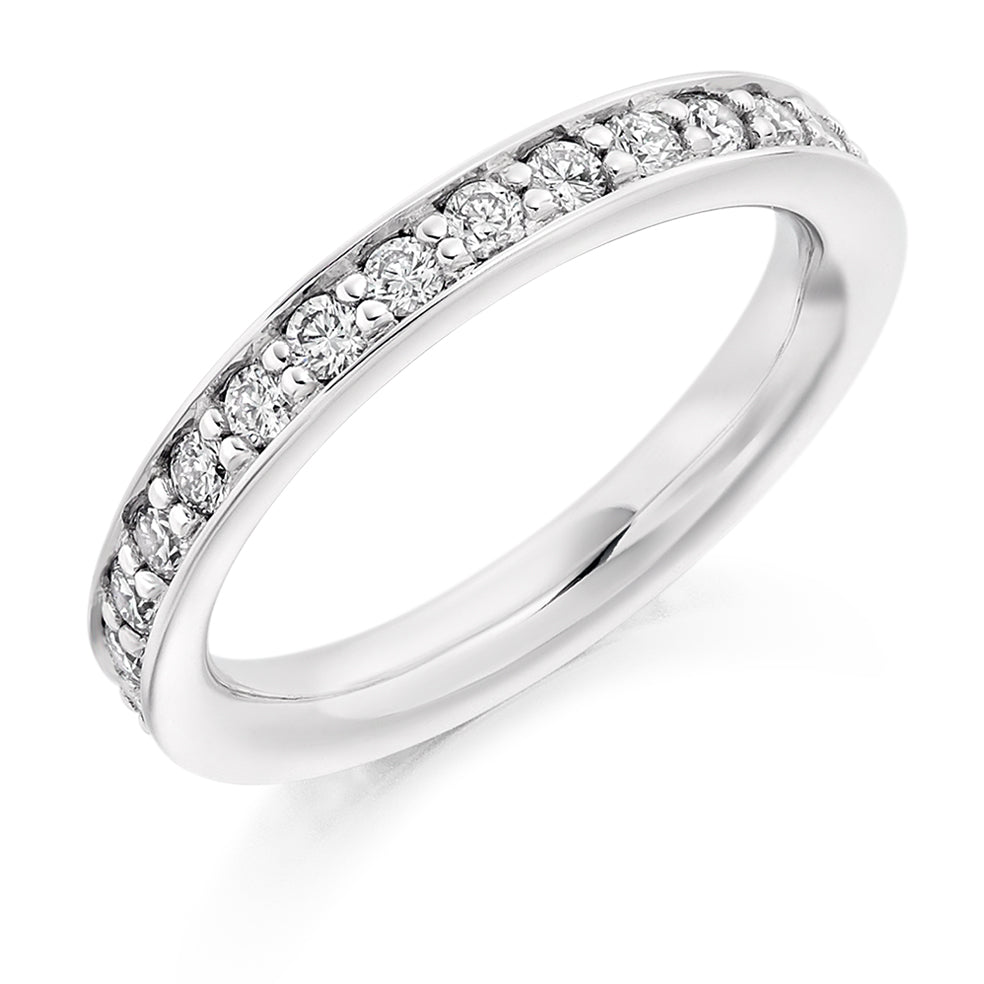 Grain-Set Diamond Full Eternity Ring with Right-Hand, 1.0ct in White Gold